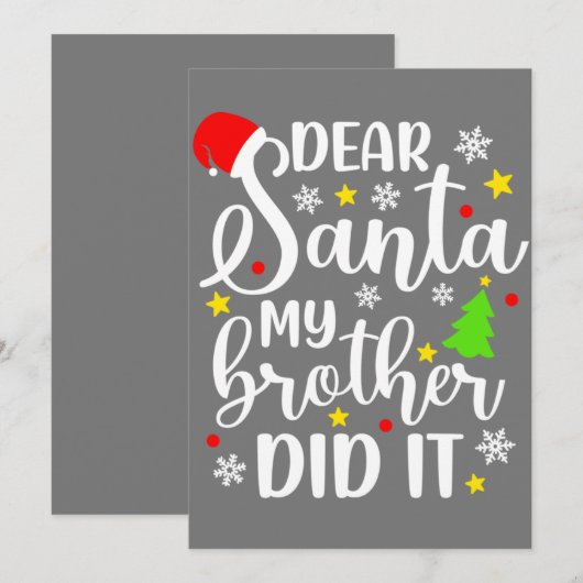 Beste kerstmis, mijn broer heeft het grappig gemaa kaart (Voorkant / Achterkant)