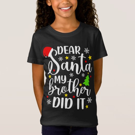 Beste kerstmis, mijn broer heeft het grappig gemaa t-shirt (Voorkant)