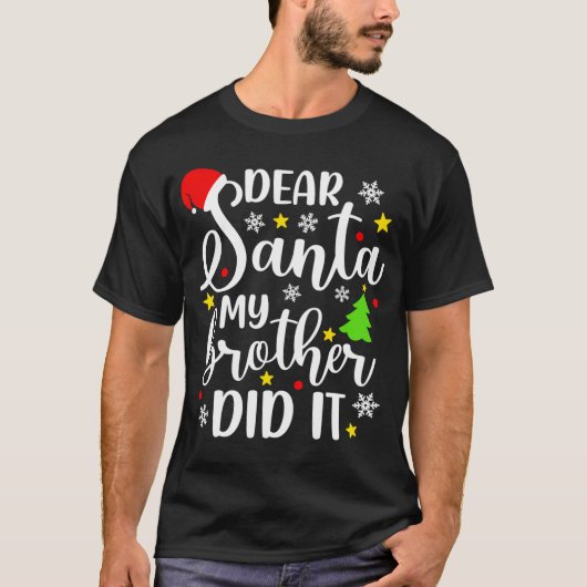 Beste kerstmis, mijn broer heeft het grappig gemaa t-shirt (Voorkant)