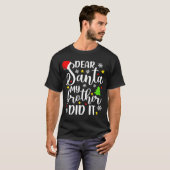 Beste kerstmis, mijn broer heeft het grappig gemaa t-shirt (Voorkant volledig)