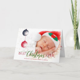 Beste Kerstmis Ooit Baby's Eerste Kerstmis Foto Kaart