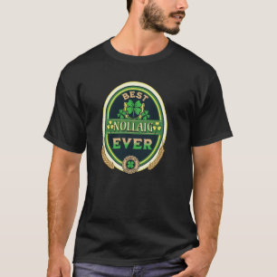 Beste Kerstmis Ooit Persoonlijke Naam Ierse Retro T-shirt