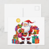 Beste Kerstmis Santa Design en Nieuwjaar Gelukkig Briefkaart (Voorkant / Achterkant)