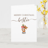 Beste Kerstmis Tijger Cadeau Kaart (Gele Bloem)