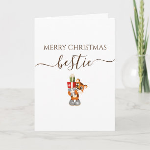 Beste Kerstmis Tijger Cadeau Kaart