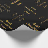 Beste kerstooit goud/zwart cadeaupapier (Hoek)