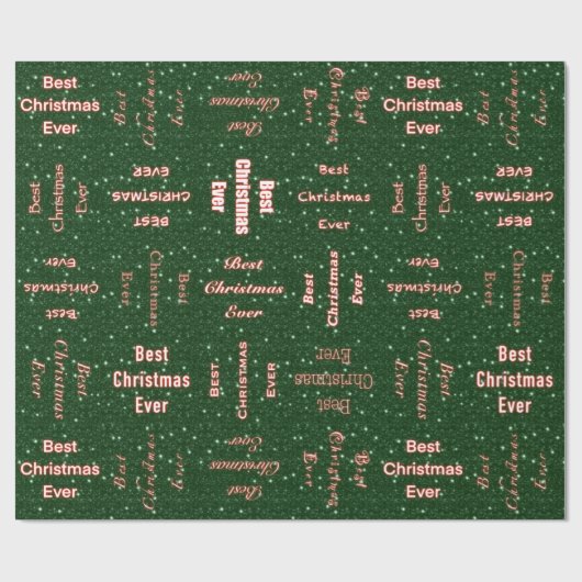 Beste kerstooit groen cadeaupapier (Vlak)