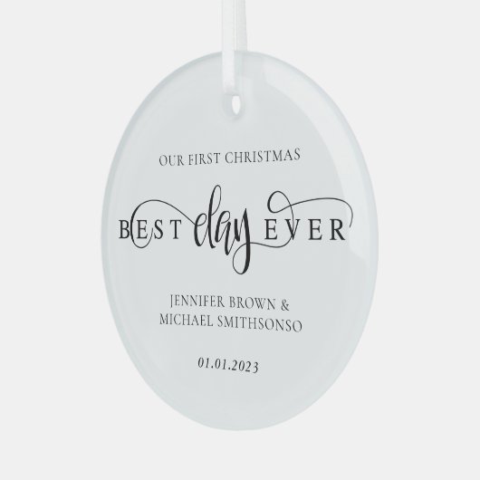 Beste kerstscript ooit glas ornament (Voorkant links)