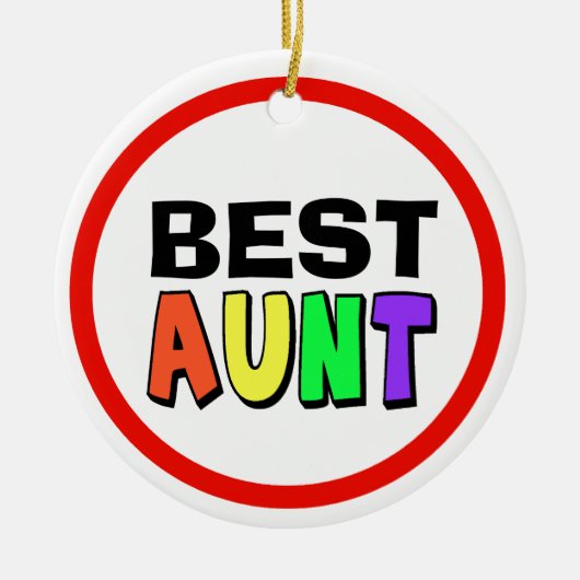 Beste kerstversiering met tante keramisch ornament (Voorkant)