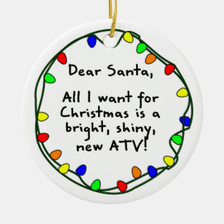 Beste kerstversiering voor Kerstmis in Santa ATV Keramisch Ornament