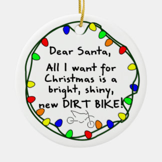 Beste kerstversiering voor Santa Dirt Bike Keramisch Ornament