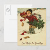 Beste kerstwens feestdagenkaart (Voorkant / Achterkant)
