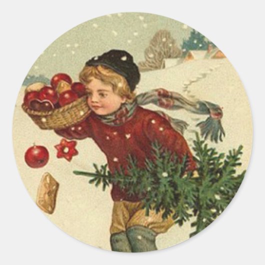 Beste kerstwens ronde sticker (Voorkant)