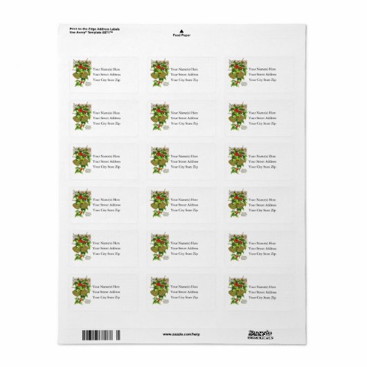 Beste kerstwensen adreslabel etiket (Full Sheet)