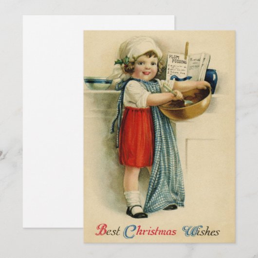  beste kerstwensen Baking Girl Holiday Feestdagenkaart (Voorkant / Achterkant)