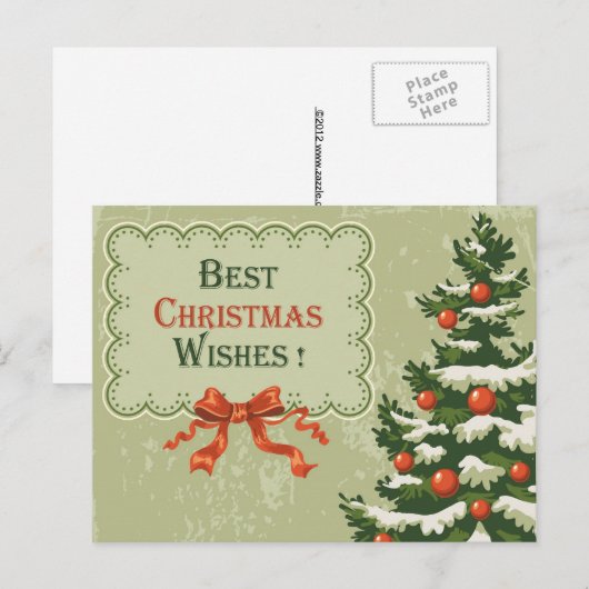 Beste kerstwensen feestdagenkaart (Voorkant / Achterkant)