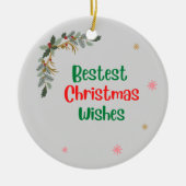 Beste kerstwensen keramisch ornament (Voorkant)