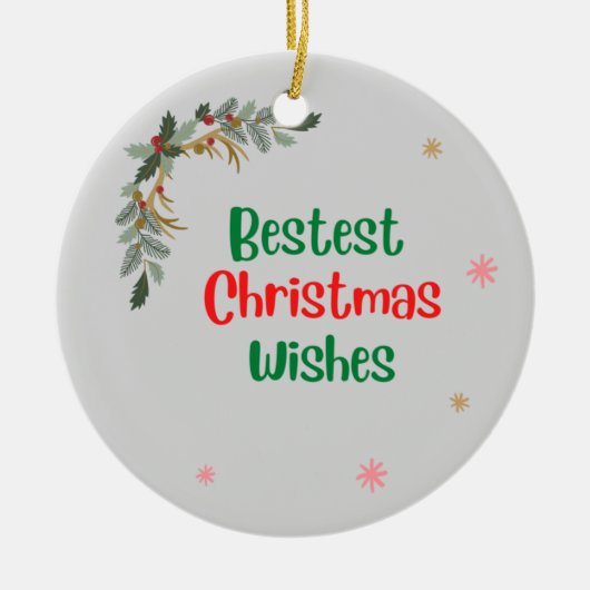 Beste kerstwensen keramisch ornament (Voorkant)
