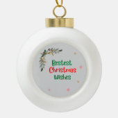 Beste kerstwensen keramische bal ornament (Voorkant)