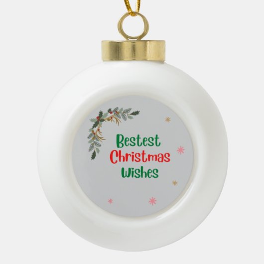 Beste kerstwensen keramische bal ornament (Voorkant)