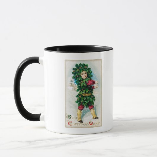 Beste kerstwensen man in altijd groene jas mok (Links)