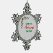 Beste kerstwensen tin sneeuwvlok ornament (Links)