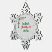 Beste kerstwensen tin sneeuwvlok ornament (Rechts)