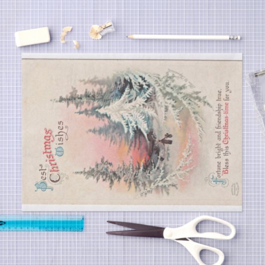 Beste kerstwensen van Ellen Clapsaddle Tissuepapier (Craft)