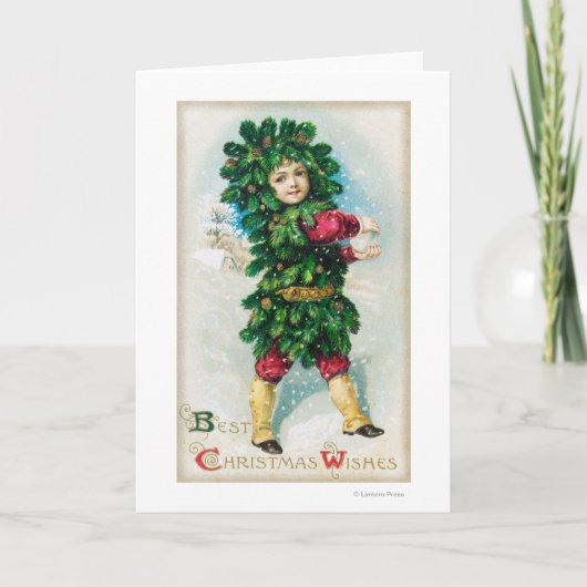 Beste kerstwiekMan in Evergreen Coat Feestdagen Kaart (Voorkant)