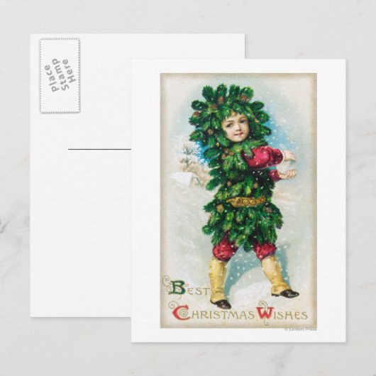 Beste kerstwiekMan in Evergreen Coat Feestdagenkaart (Voorkant / Achterkant)