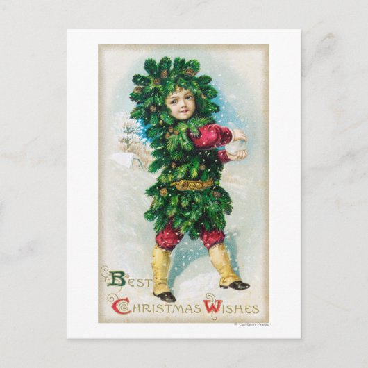 Beste kerstwiekMan in Evergreen Coat Feestdagenkaart (Voorkant)