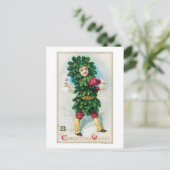 Beste kerstwiekMan in Evergreen Coat Feestdagenkaart (Staand voorkant)