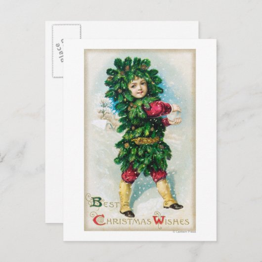 Beste kerstwiekMan in Evergreen Coat Feestdagenkaart (Voorkant / Achterkant)