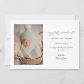 Beste Kever Kerstdag Baby Foto Geboorte  Aankondiging (Achterkant)