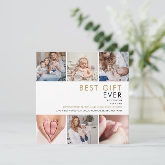 Beste Kever Kerstdag Geboorte Aankondigingskaart Feestdagenkaart (Staand voorkant)