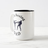 Beste 'Kick Boxing DAD' ooit! Vaderdag Tweekleurige Koffiemok (Voorkant links)