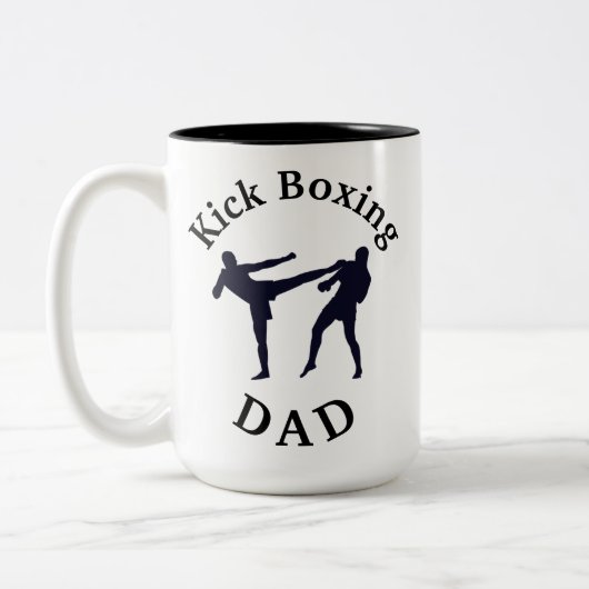 Beste 'Kick Boxing DAD' ooit! Vaderdag Tweekleurige Koffiemok (Links)