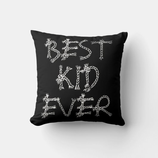 Beste kind ooit bevestiging zwart wit kinderkamer kussen (Voorkant)