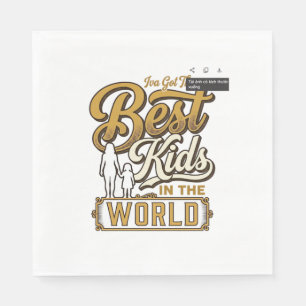Beste kinderen ter wereld vintage familietypografi servet