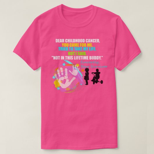 Beste kinderkanker Overlevingsvoorlichting over ov T-shirt (Design voorkant)