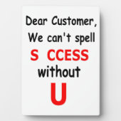 Beste klant, zonder jou kunnen we geen succes beha fotoplaat (voorkant)