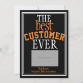 Beste klant zwarte Typografie kaarthouder Bedankkaart (Voorkant)