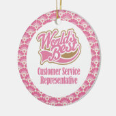 Beste klantenservice-overzicht ter wereld keramisch ornament (Links)