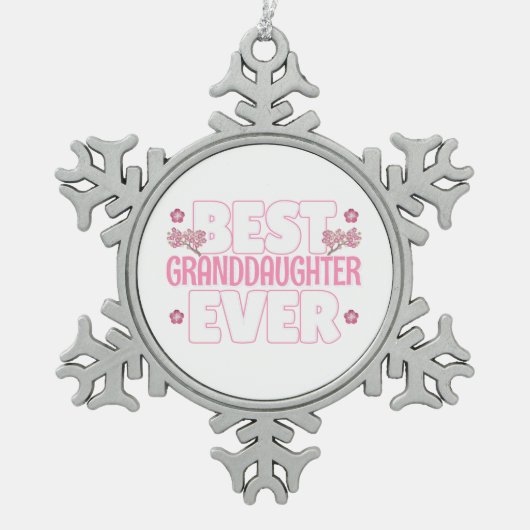 Beste kleindochter ooit - Cherry Blossoms Tin Sneeuwvlok Ornament (Voorkant)