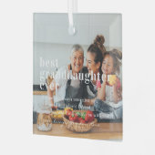 Beste kleindochter ooit | Citaat- en fotocadeau Glas Ornament (Voorkant links)