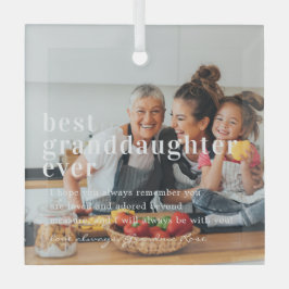 Beste kleindochter ooit | Citaat- en fotocadeau Glas Ornament