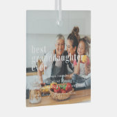 Beste kleindochter ooit | Citaat- en fotocadeau Glas Ornament (Voorkant Rechts)