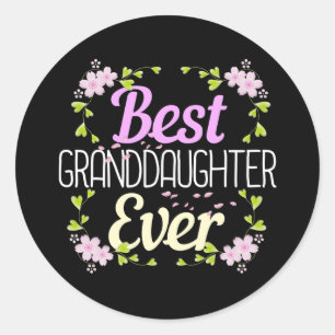 Beste kleindochter ooit - Floral Ronde Sticker