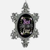 Beste kleindochter ooit - Floral Tin Sneeuwvlok Ornament (Links)