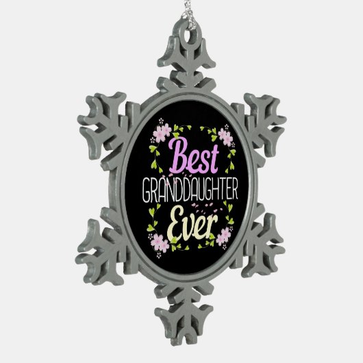 Beste kleindochter ooit - Floral Tin Sneeuwvlok Ornament (Links)